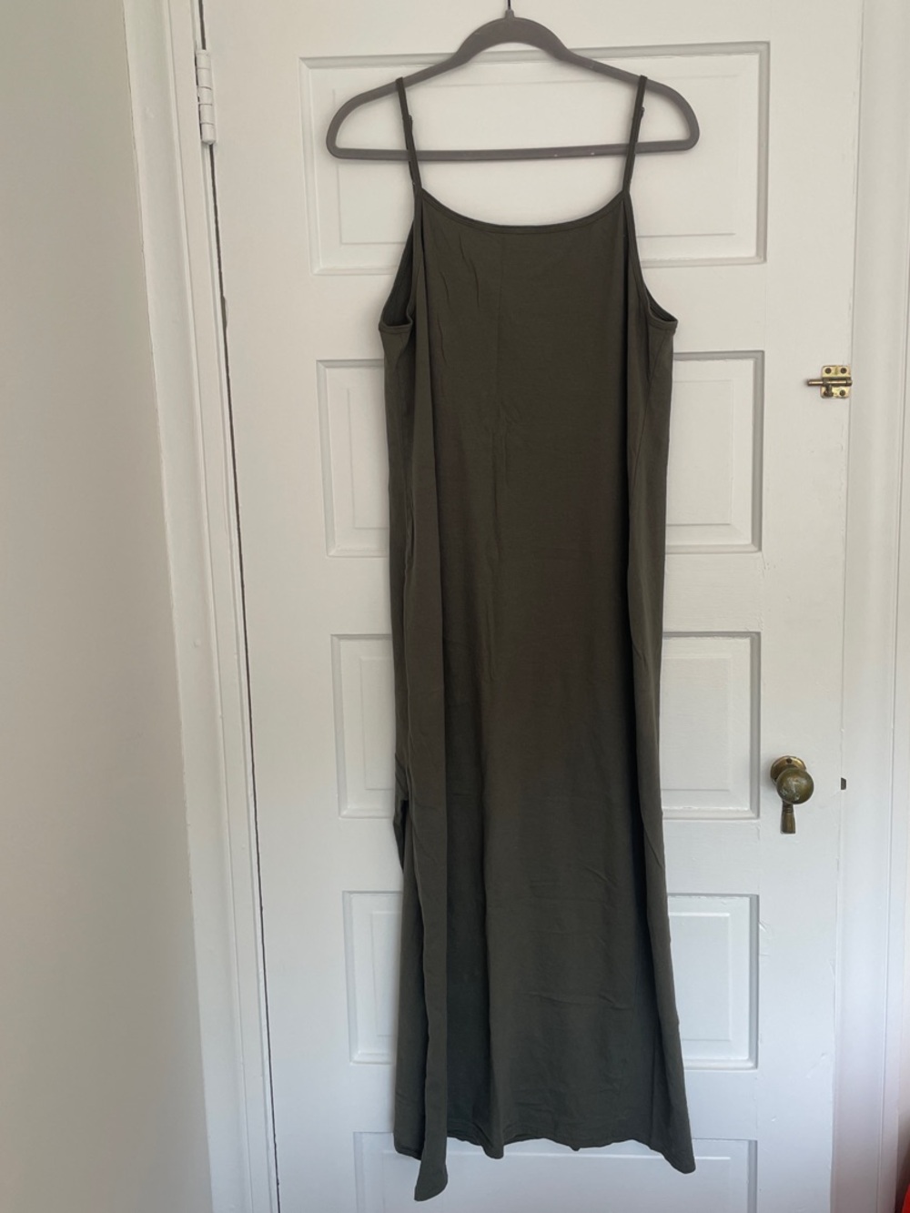 American Apparel Olive Slip Maxi Dress
